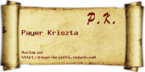 Payer Kriszta névjegykártya